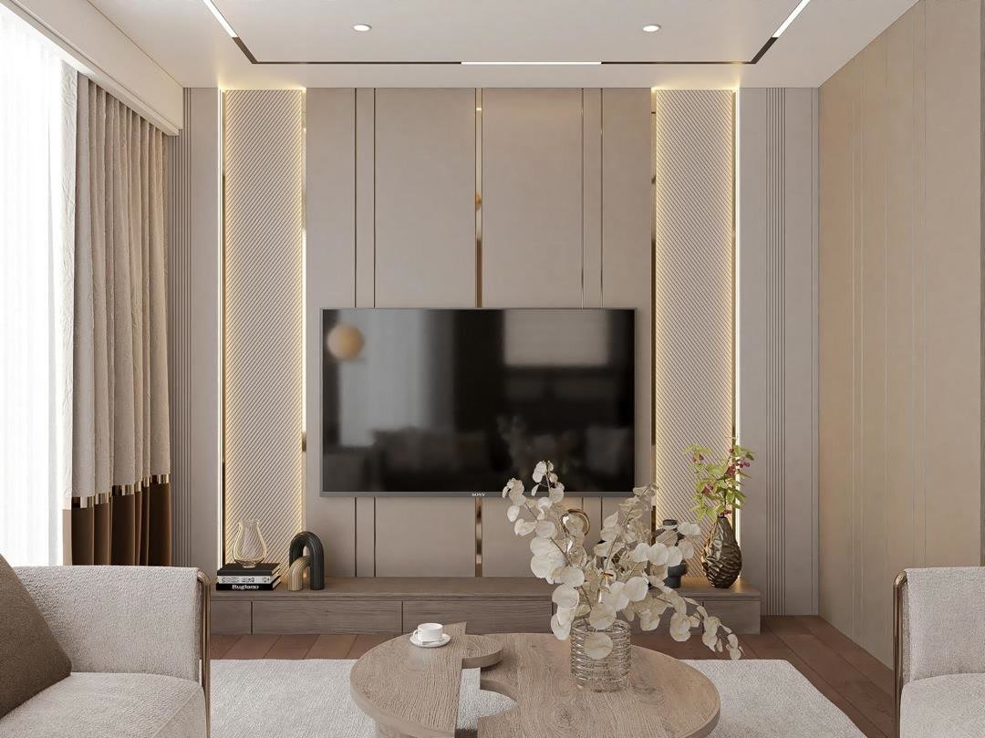 Salon — TV duvarı – sonrası